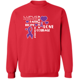 "Hope Faith Love" Lupus Awareness Crewneck Pullover Sweatshirt - The Awareness Store