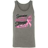 Grey Triblend Survivor Warrior Stronger Breast Cancer Awareness unisex Tank