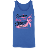 Royal Triblend/ Survivor Warrior Stronger Breast Cancer Awareness unisex Tank