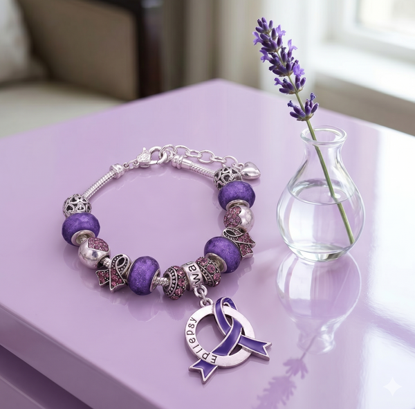 Epilepsy Awareness Luxury Charm Bracelet - The Awareness Store