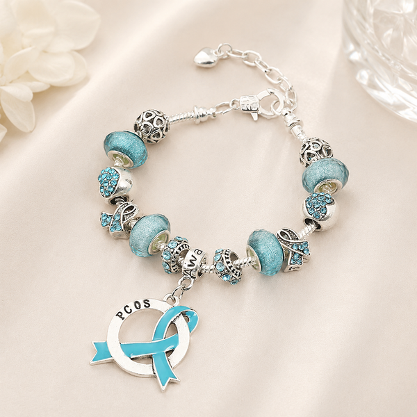 PCOS Awareness Luxury Charm Bracelet - The Awareness Store