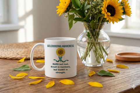 RARE but Real - Scleroderma Awareness 11oz White Mug - The Awareness Store