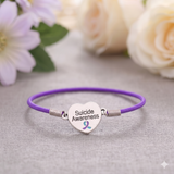 Suicide Awareness Heart Stretch Bracelet - The Awareness Store