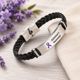 Alzheimer's Leather Awareness Bracelet - The Awareness Store
