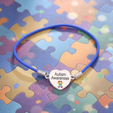 Autism Heart Charm Stretch Bracelet - The Awareness Store