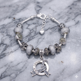 Brain Cancer Awareness Luxury Charm Bracelet - The Awareness Store