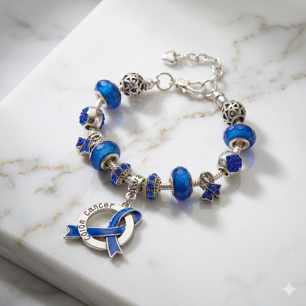 Colon Cancer Awareness Luxury Charm Bracelet - The Awareness Store