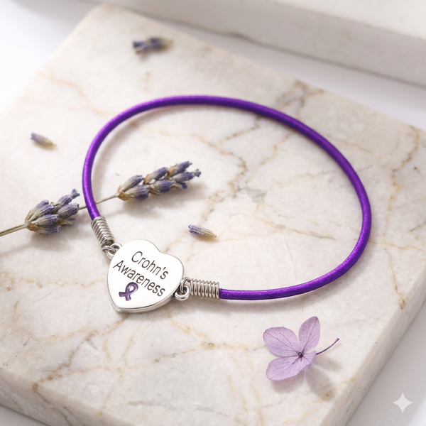 Crohn's Awareness Heart Stretch Bracelet - The Awareness Store