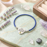 Down Syndrome Awareness Heart Charm Stretch Bracelet - The Awareness Store