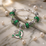 Green Ribbon Organ Donor Awareness Luxury Charm Bracelet Gift for Organ Donors, Transplant Recipients, Survivors, Families and Supporters