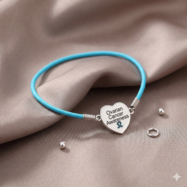 Ovarian Cancer Awareness Heart Stretch Bracelet - The Awareness Store