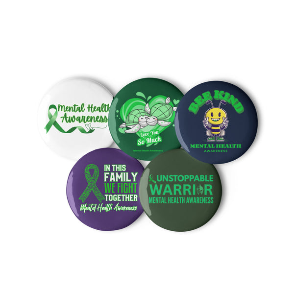 Mental Health Awareness – Set of 5 Pin Buttons