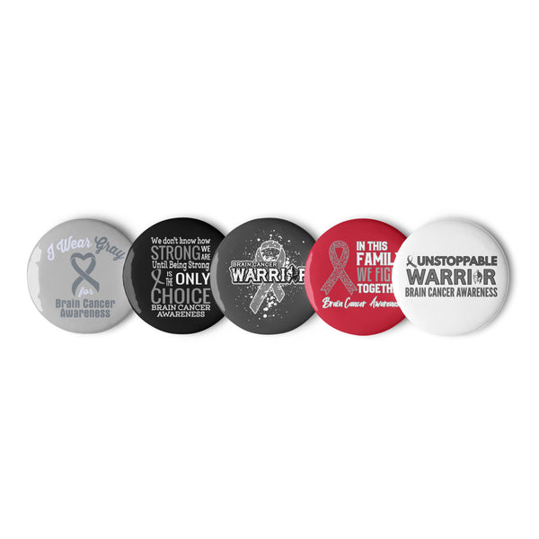 Brain Cancer Awareness – Set of 5 Pin Buttons | The Awareness Store