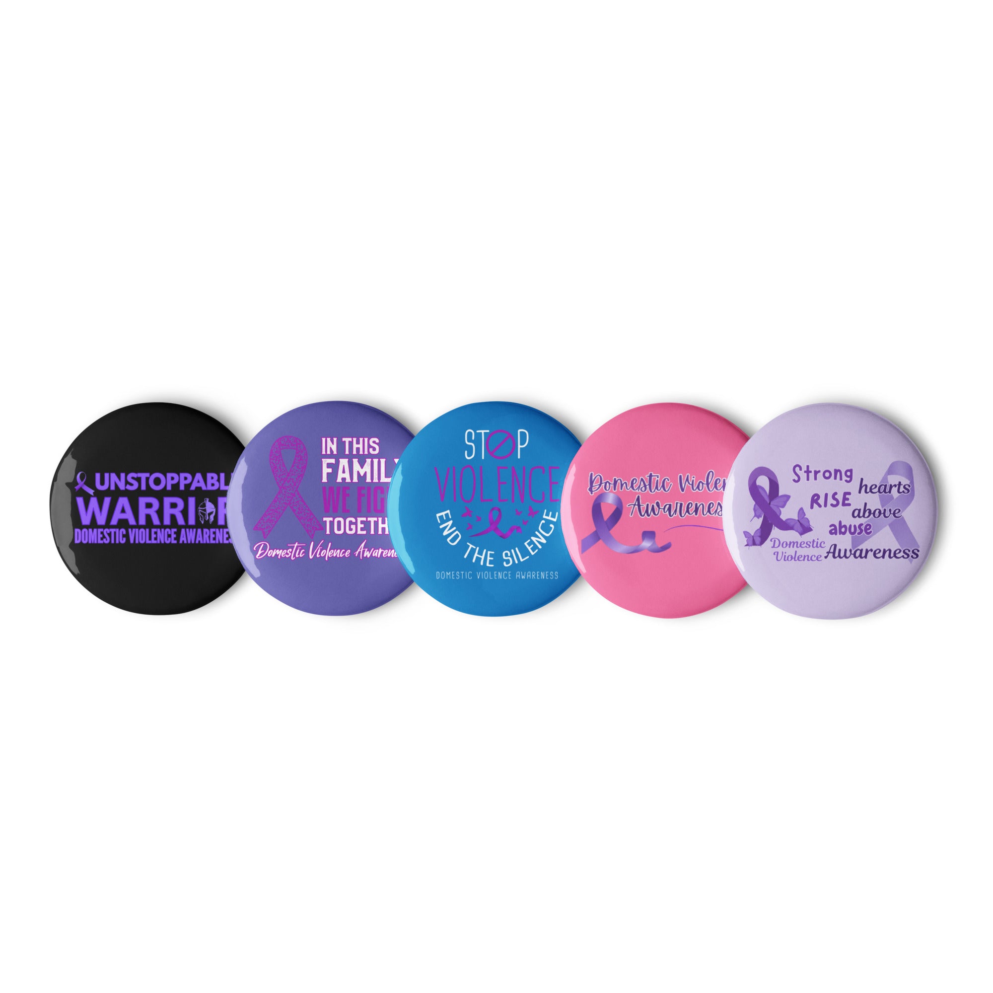 Domestic Violence Awareness – Set of 5 Pin Buttons | The Awareness Store