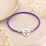 🎁 Epilepsy Awareness Heart Charm Stretch Bracelet (100% off) - The Awareness Store