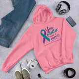 Unisex pink hoodie with "You Matter. There is Hope" message, designed for suicide prevention awareness, by The Awareness Store.