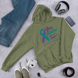 Military green unisex hoodie with "You Matter. There is Hope" message from The Awareness Store, featuring a front graphic design.