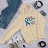 Sand-colored unisex hoodie from The Awareness Store featuring "You Matter. There is Hope" message for suicide prevention awareness.