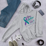 Unisex grey hoodie with "You Matter. There is Hope" suicide prevention awareness message, from The Awareness Store.