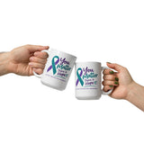 White 15 oz ceramic mug with "You Matter. There is Hope" Suicide Prevention Awareness message in black text, glossy finish.