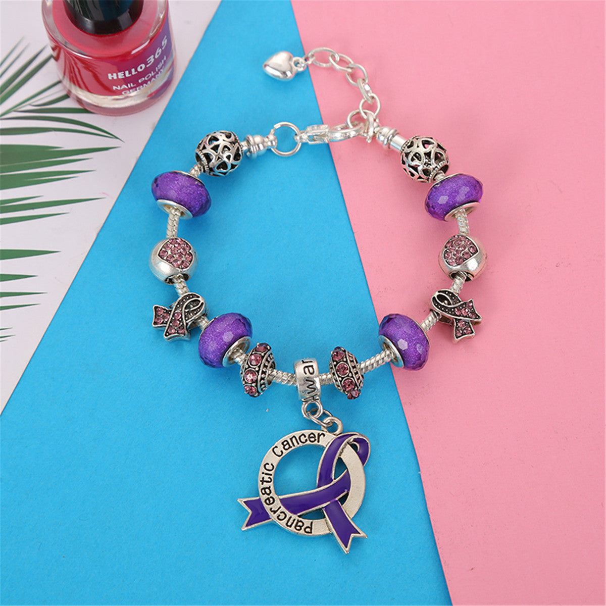 Pancreatic Cancer Awareness Luxury Charm Bracelet