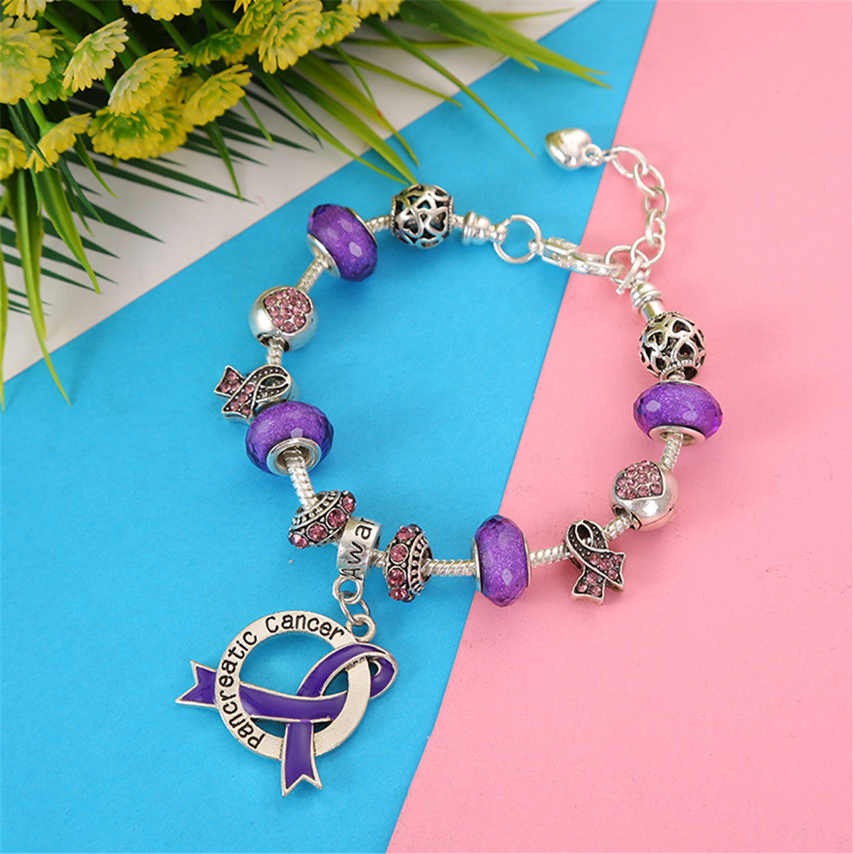 Pancreatic Cancer Awareness Luxury Charm Bracelet