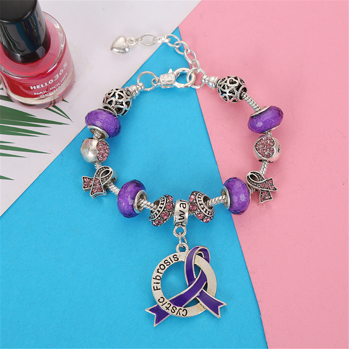 Cystic Fibrosis Awareness Luxury Charm Bracelet