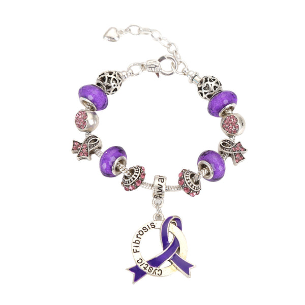 Cystic Fibrosis Awareness Luxury Charm Bracelet