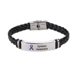 Epilepsy Leather Awareness Bracelet