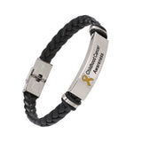 Childhood Cancer Leather Awareness Bracelet - The Awareness Store