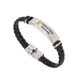 Childhood Cancer Leather Awareness Bracelet - The Awareness Store