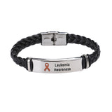 Leukemia Leather Awareness Bracelet