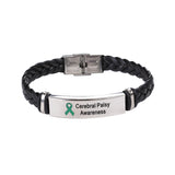 Cerebral Palsy Leather Awareness Bracelet