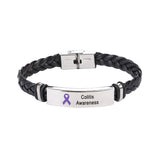 Colitis Leather Awareness Bracelet