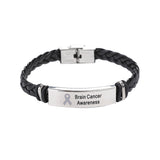 Brain Cancer Leather Awareness Bracelet