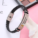 Childhood Cancer Leather Awareness Bracelet - The Awareness Store