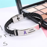 Colitis Leather Awareness Bracelet