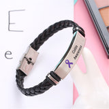 Colitis Leather Awareness Bracelet