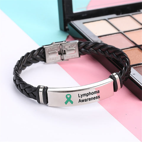 Lymphoma Leather Awareness Bracelet - The Awareness Store