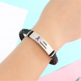 Colitis Leather Awareness Bracelet