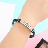 Childhood Cancer Leather Awareness Bracelet - The Awareness Store