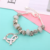 Lung Cancer Awareness Luxury Charm Bracelet