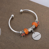 Leukemia Awareness Charm Bangle Bracelet