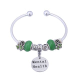 Mental Health Awareness Charm Bangle Bracelet