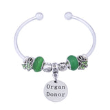 Organ Donor Awareness Charm Bangle Bracelet