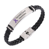 Pancreatic Cancer Leather Awareness Bracelet