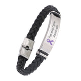 Pancreatic Cancer Leather Awareness Bracelet