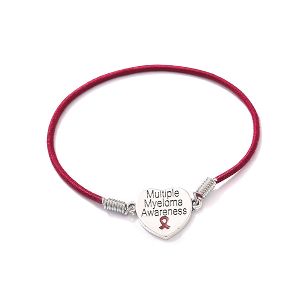 Multiple Myeloma Awareness Heart Stretch Bracelet
