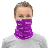 Alzheimer's Awareness Love and Be Kind Word Pattern Face Mask / Neck Gaiter