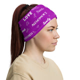 Alzheimer's Awareness Love and Be Kind Word Pattern Face Mask / Neck Gaiter